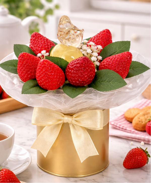 🍓Bouquet de Fraises en Résine