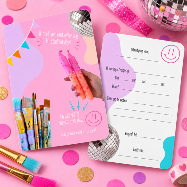 Uitnodiging knutselfeest Studioatelier