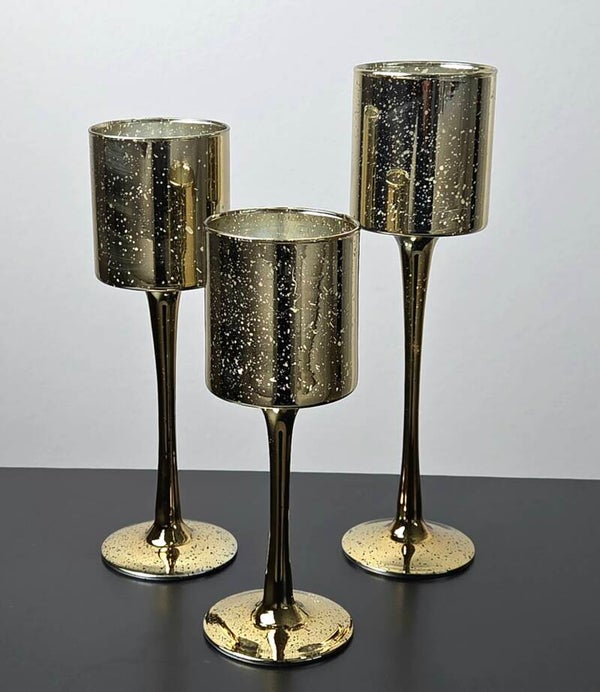 Jazz gold candle holder (3st.)