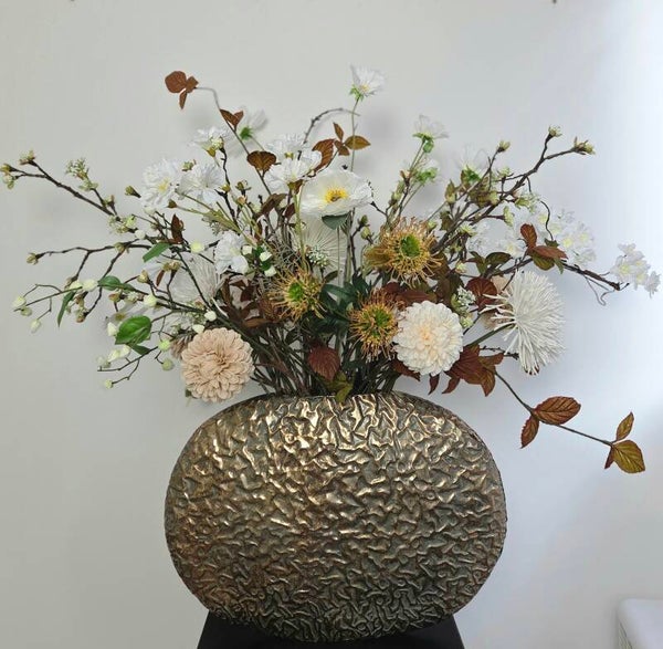 herfstsfeer kunstbloemen met vaas.
