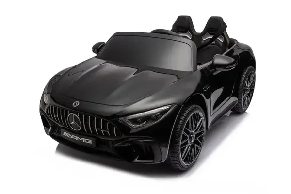 Kinderfahrzeug – Elektro Auto „Mercedes SL63 AMG“ – Lizenziert – 24V Akku, 4 Motoren, 2,4Ghz Fernsteuerung, MP3+Ledersitz+EVA-Lackiert Schwarz