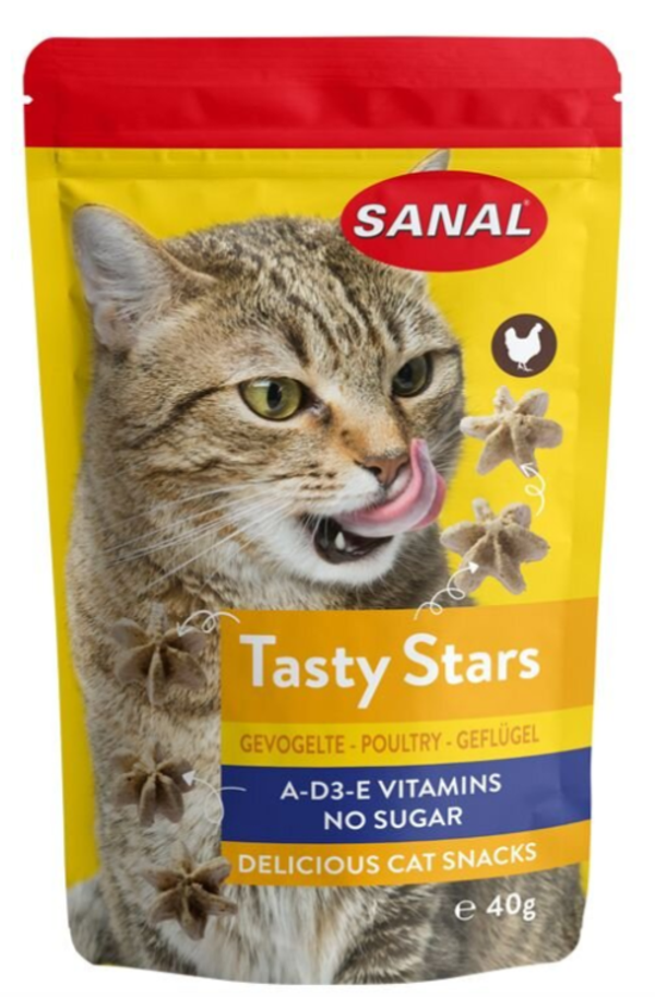 SANAL TASTY STARS-SNACK GATTO  40GR