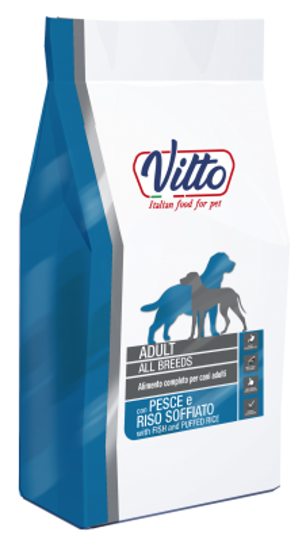 Crocchette per cani adulti Vitto Mantenimento Pesce E Riso 12.5Kg