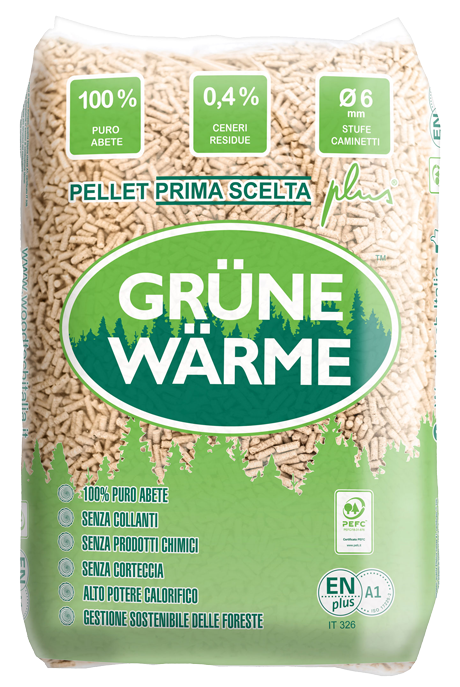 Grüne Wärme pellet puro abete certificato