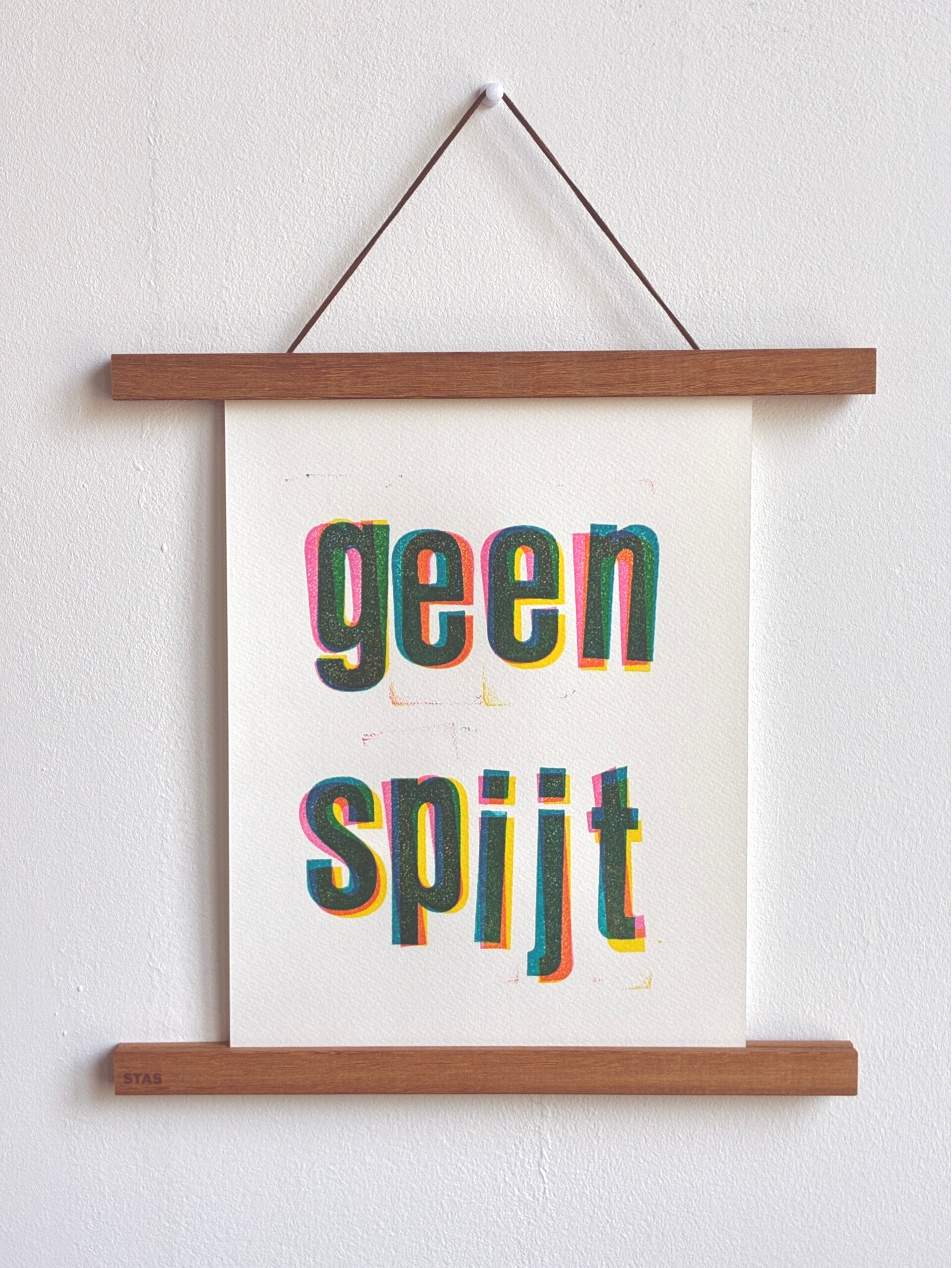 Handgedrukte poster: Geen spijt A4