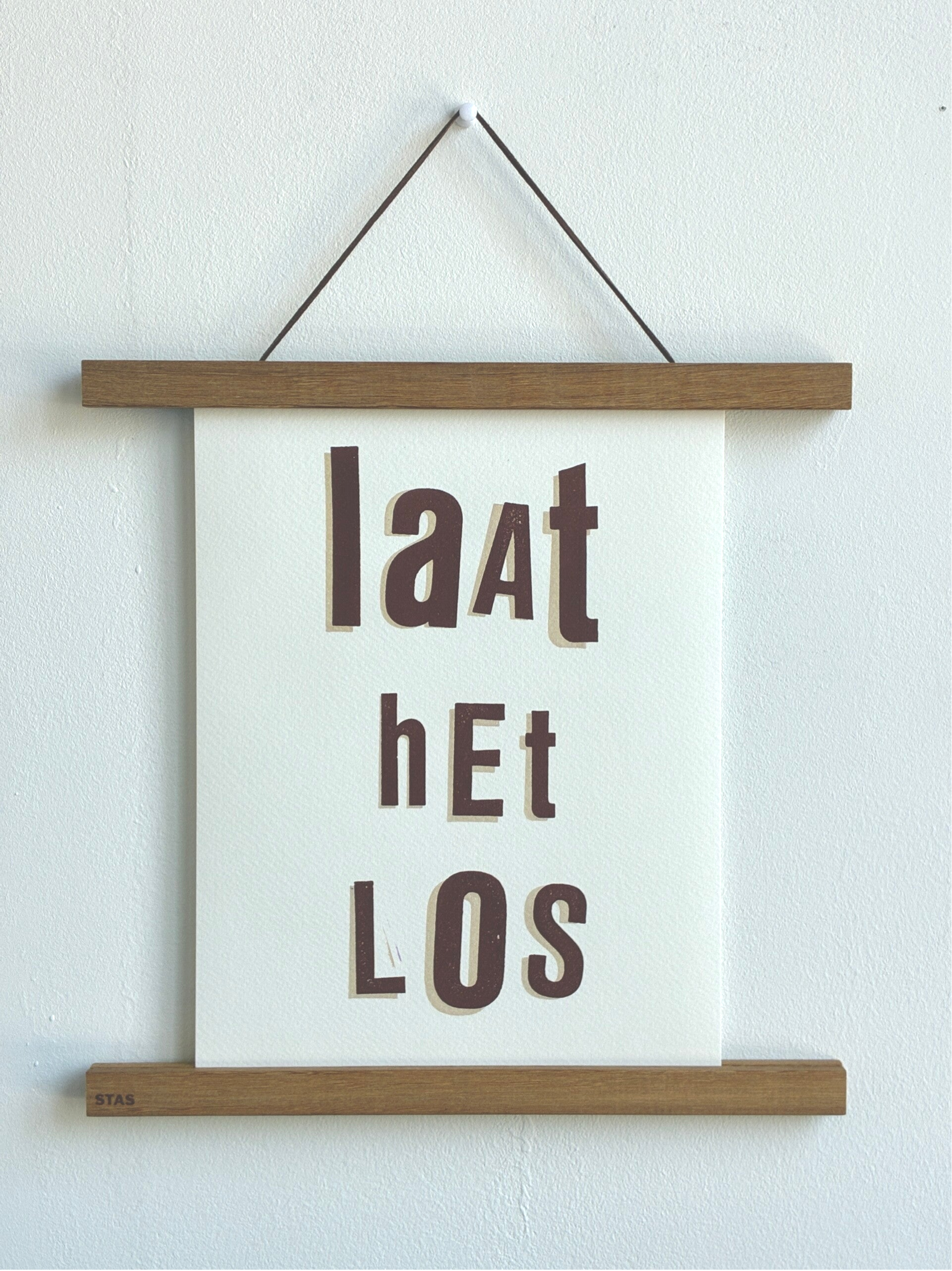 Handgedrukte poster: Laat het los A4