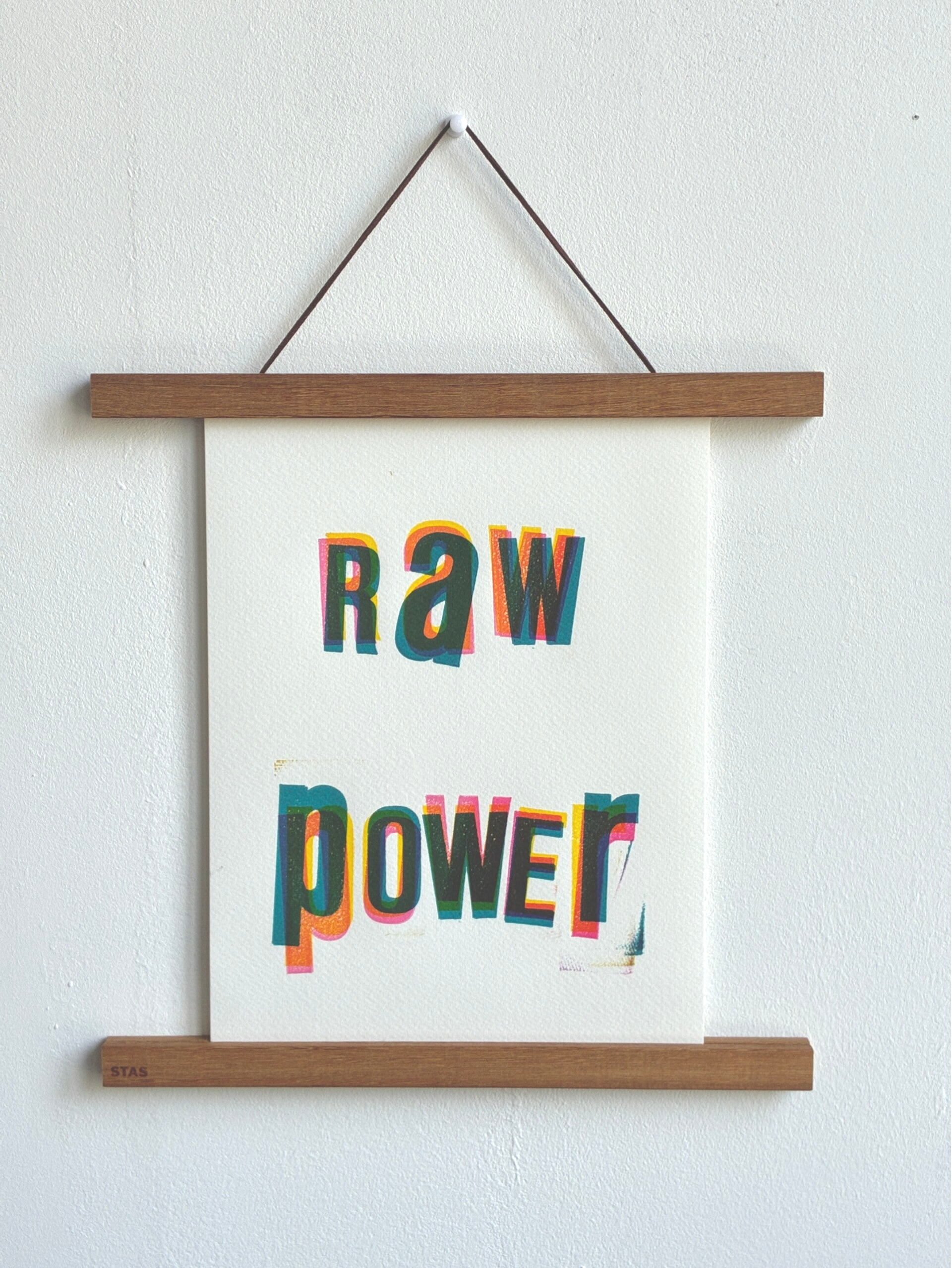 Handgedrukte poster: Raw power A4