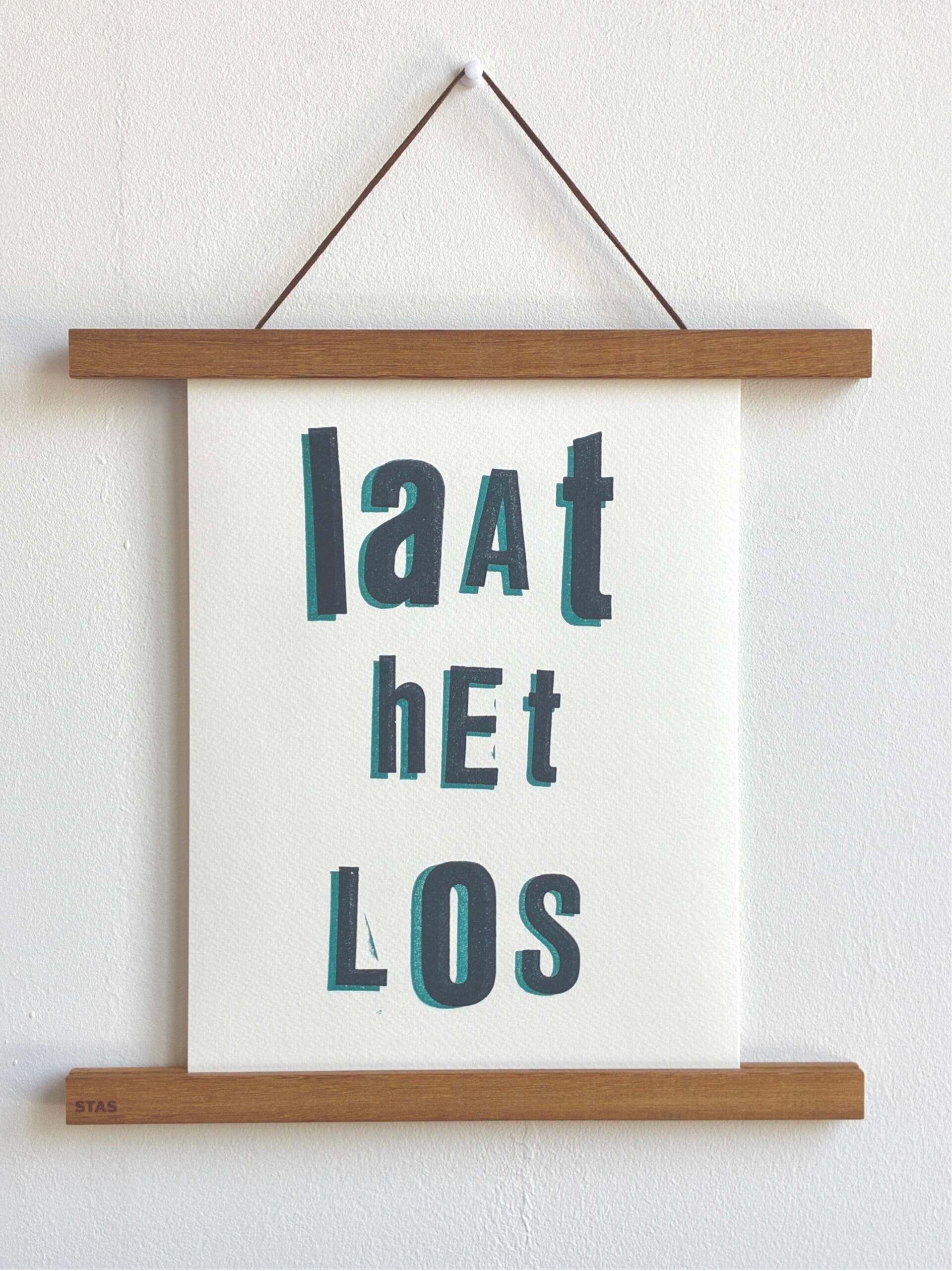 Handgedrukte poster: Laat het los A4