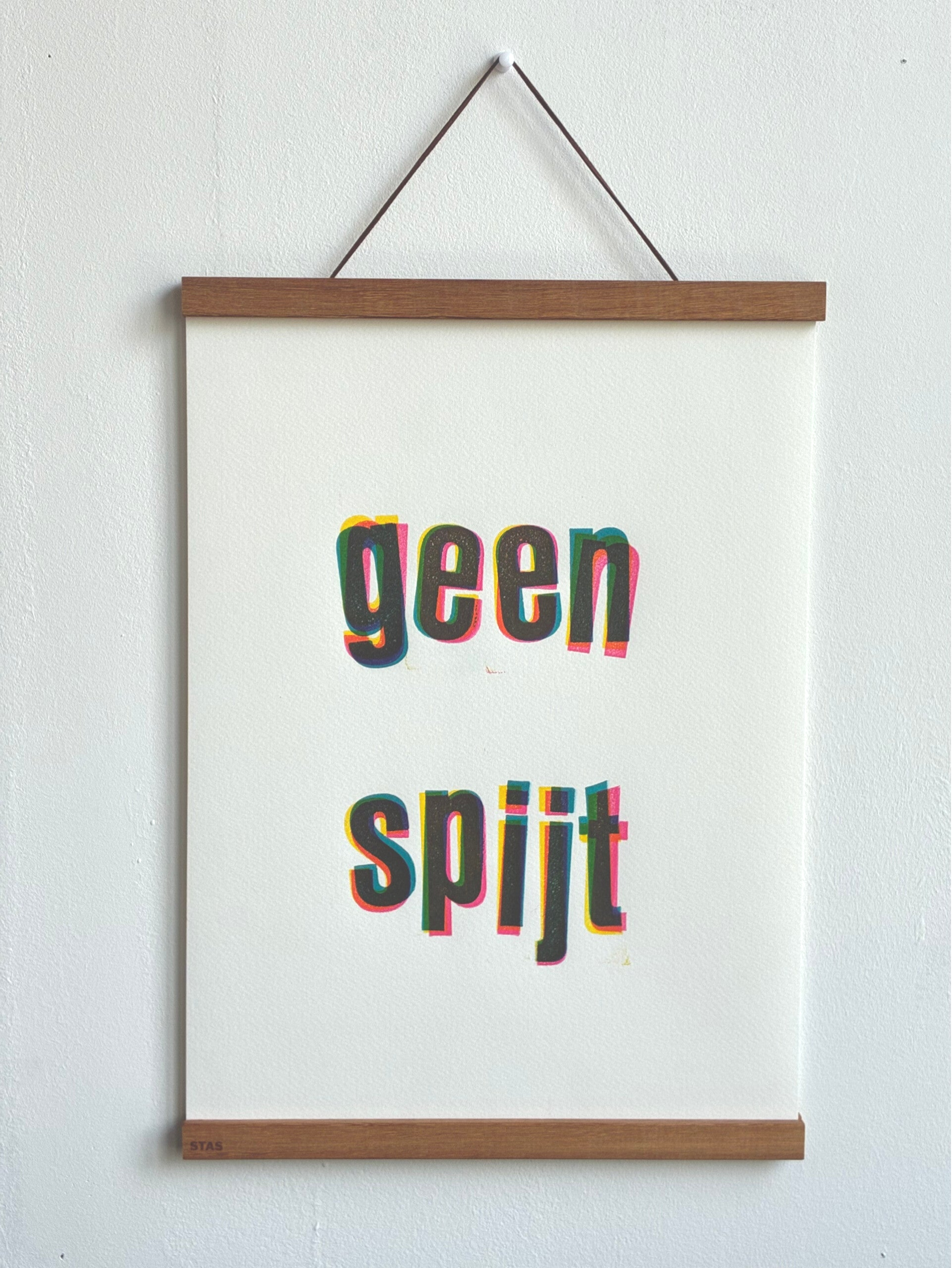 Handgedrukte poster: Geen spijt A3