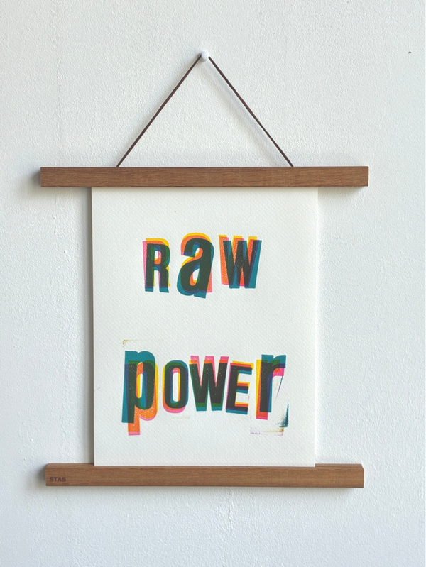 Handgedrukte poster: Raw power A4