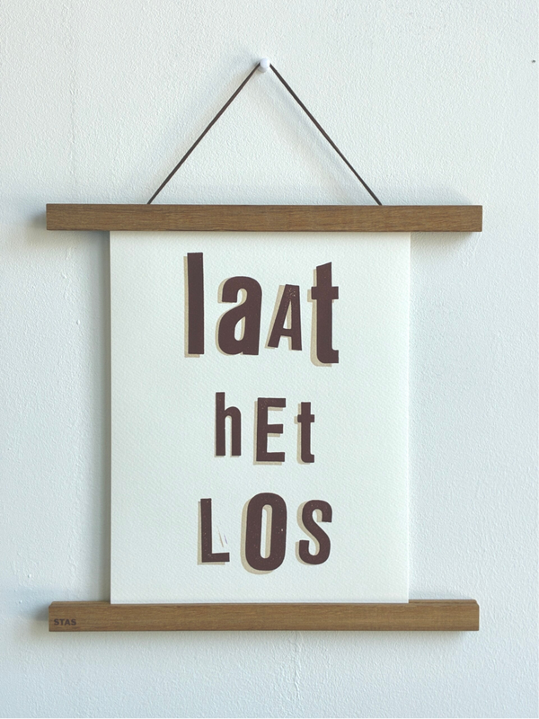 Handgedrukte poster: Laat het los A4