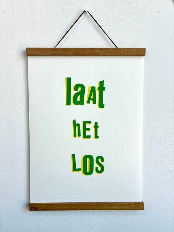 Handgedrukte poster: Laat Het Los