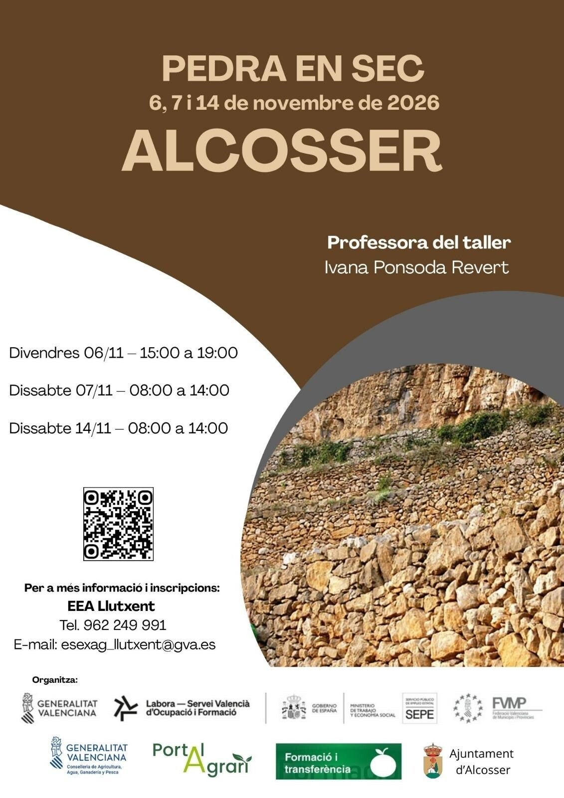 Cartell del taller de pedra en sec a Monòver