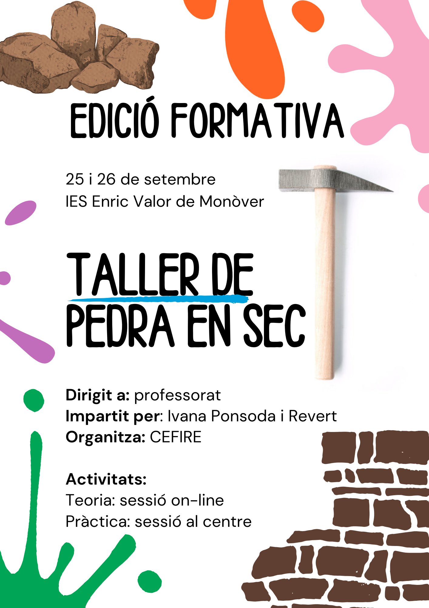 Cartell del taller de pedra en sec a Monòver