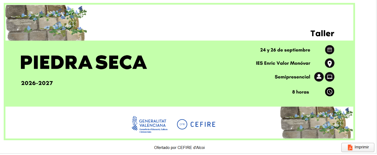 Cartell del taller de pedra en sec a Monòver