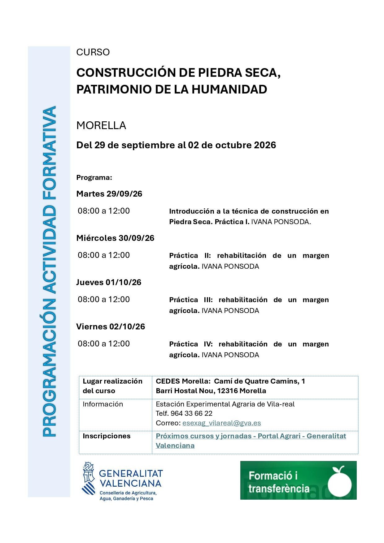 Cartell del taller de pedra en sec a Monòver