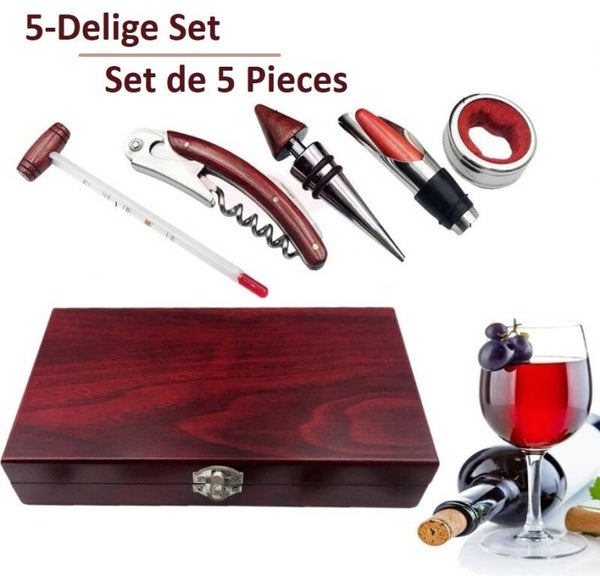 Kelnersmes en Wijnaccessoires Set - Sommeliersmes - Bieropener