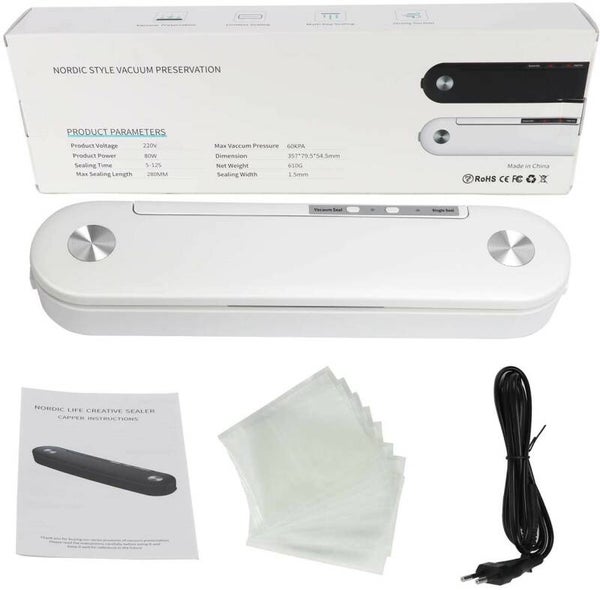 Vacumeermachine - Vacuüm Sealer Inclusief 10 Vacuumzakken