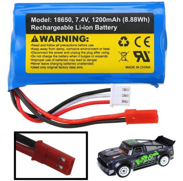 Lipo Accu 7,4V 1200 mAh voor RC Voertuig met JST Aansluiting