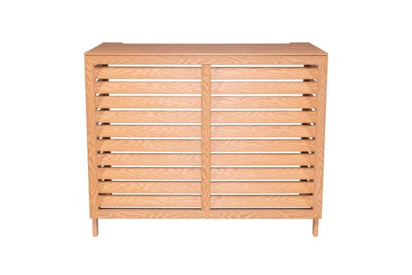 Floli Kunststof Airco Cover Buitenunit Omkasting Houtlook Teak