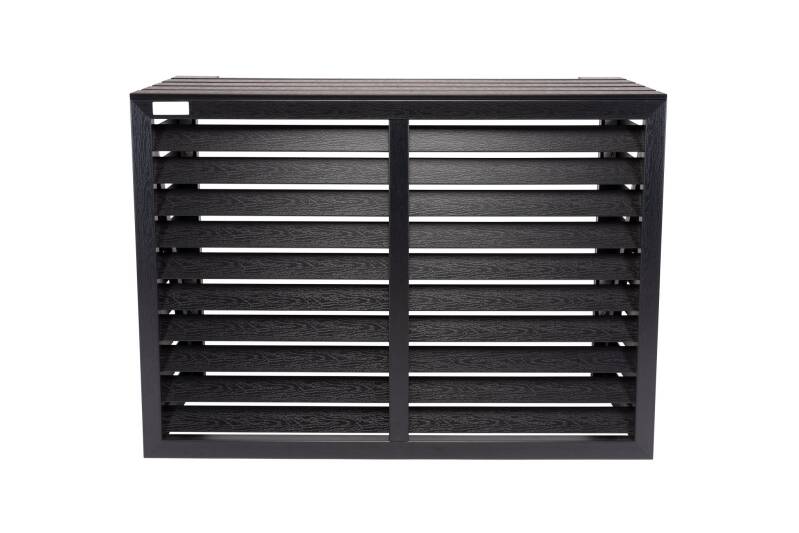 Floli Kunststof Airco Cover Buitenunit Omkasting Wandmontage Houtlook Zwart