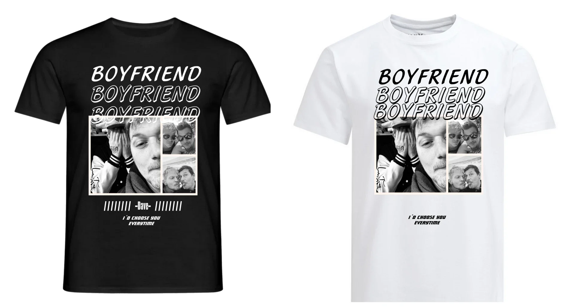 T-Shirt - Coupleshirt - Boyfriend mit eigenen Foto