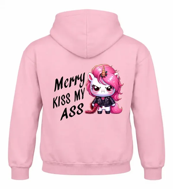 Hoodie - Einhorn - Merry kiss my ass