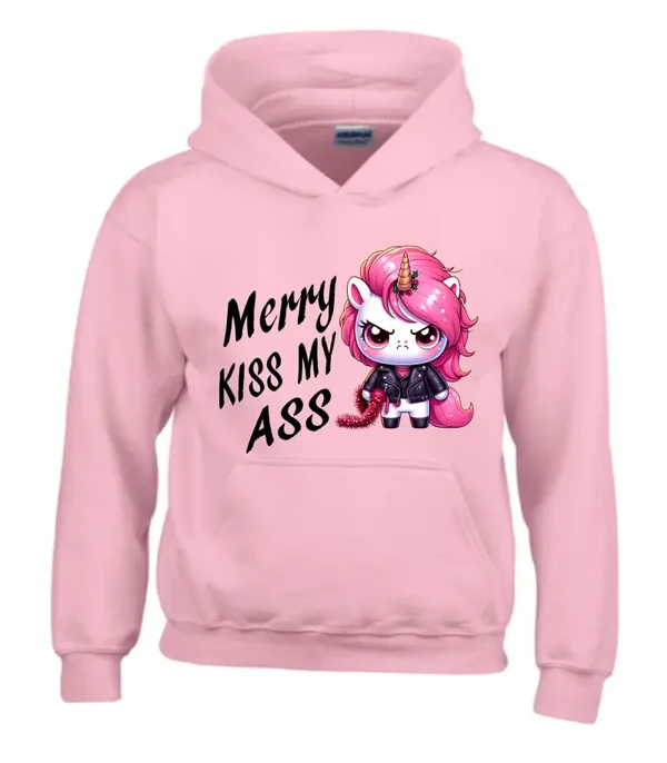 Hoodie - Einhorn - Merry kiss my ass
