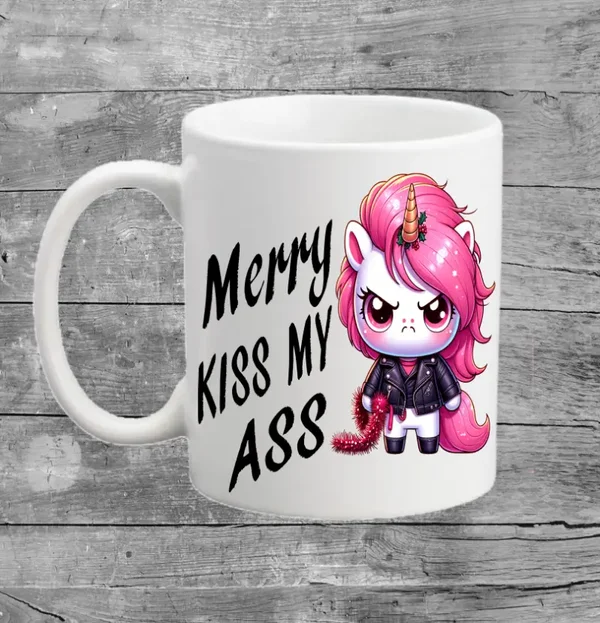 Tasse - Einhorn - Merry kiss my ass