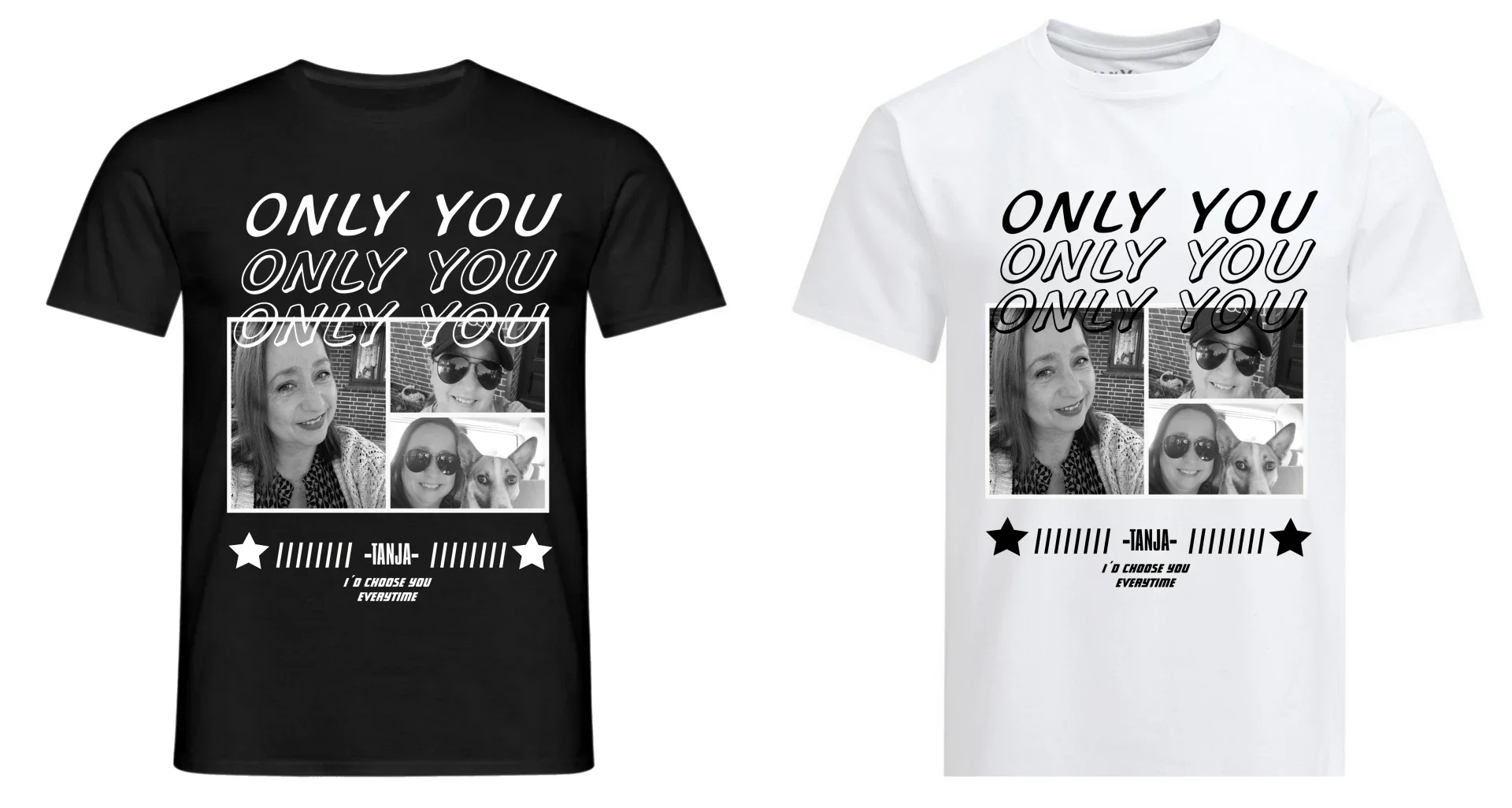 T-Shirt - Coupleshirt - Only You T-Shirt mit eigene Fotos