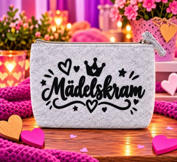 Filz-Kulturtasche „Mädelskram“
