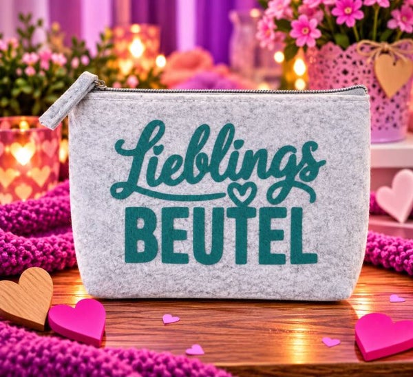 Filz-Kulturtasche „Lieblingsbeutel“