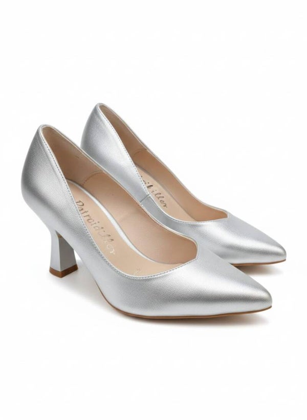 Zapatos De Salón Metal Plata De piel