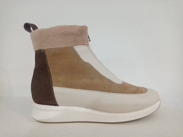 Botin Hanks Plano Aneto Piel Beige