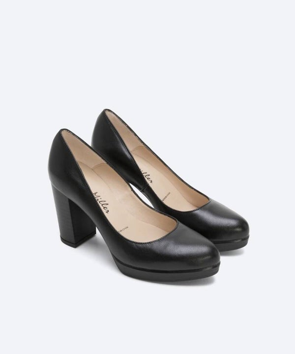 Zapato De Salón Negro De Piel