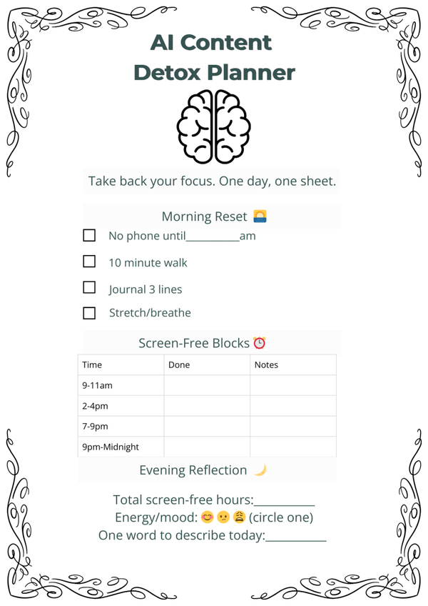 AI Content Detox Planner