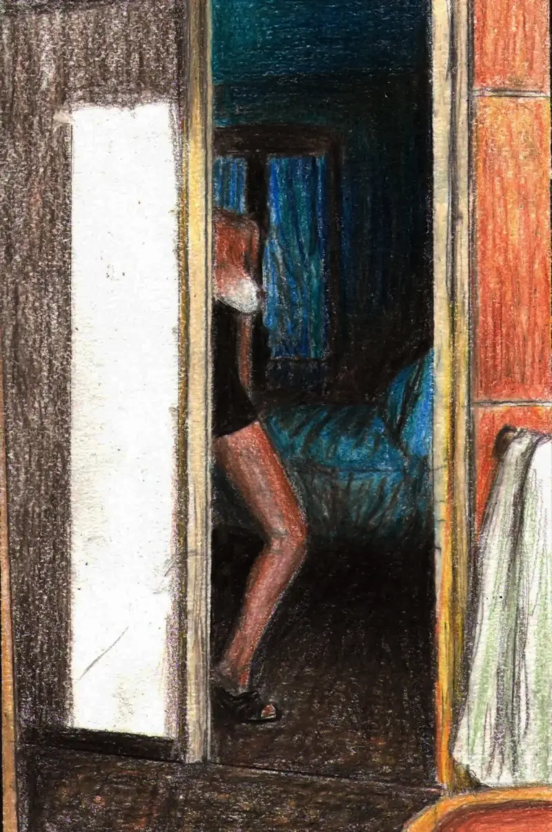 Colored pencil on paper
