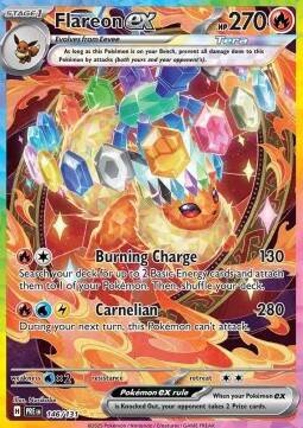Pokemon Prismatic Evolutions Flareon ex (PRE 146)
