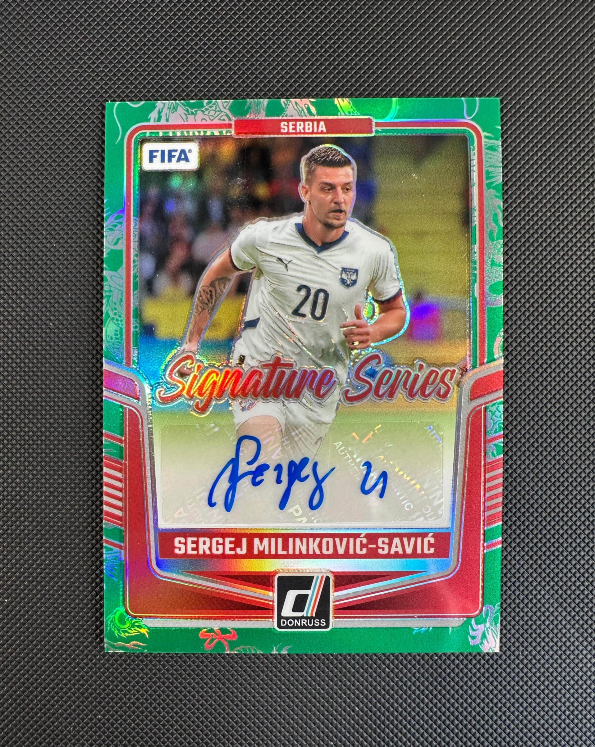 Sergej Milinković Savić /99 Auto Panini Donruss 2024/25 Signature Series Dragon Scales Prizm #SS-SMS