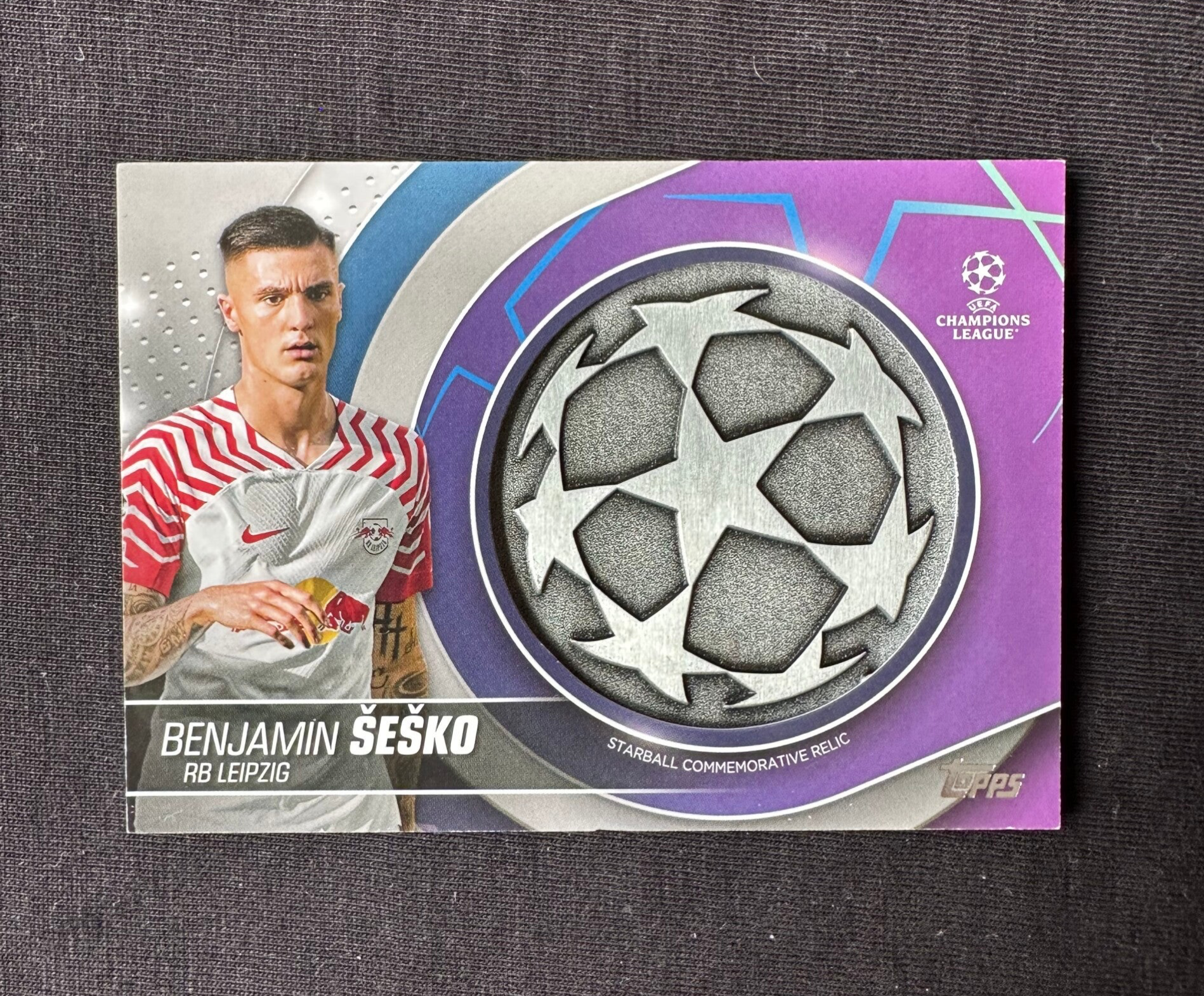 Benjamin Šeško Topps UEFA CC 2023/24 Commemorative Starball Relic #SC-BS