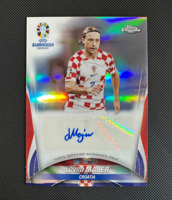 Lovro Majer Auto Topps Chrome UEFA Euro 2024 Refractor #CA-LM