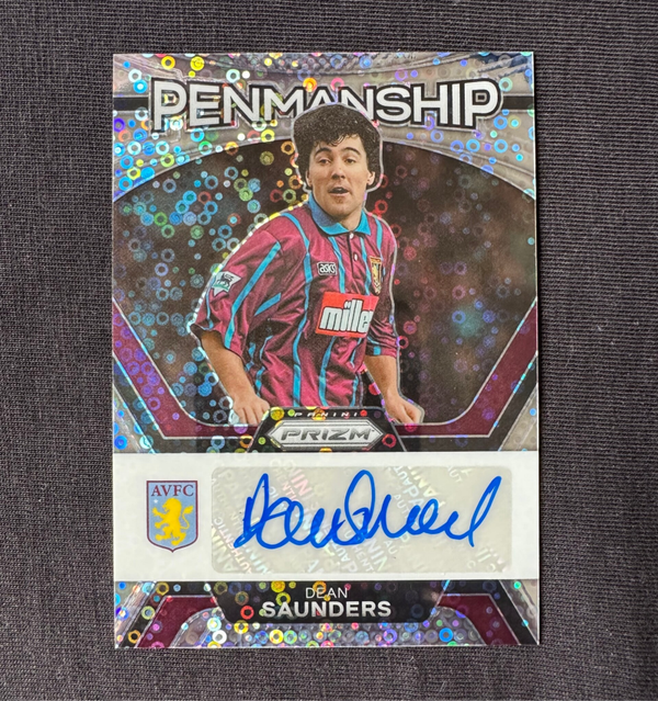 Dean Saunders Auto Panini Prizm Premier League 2023/24 Penmanship Disco #P-DSA