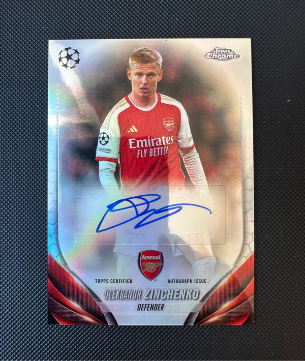 Oleksandar Zinchenko Auto Topps Chrome UEFA CC 2023/24 Refractor #CA-OZ