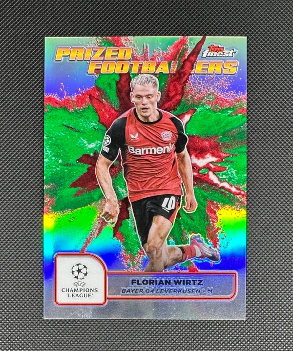 Florian Wirtz Topps Finest UEFA Club Competitions 2024/25 Prized Footballers Fusion Variation- Green Red #PFF-11 B. LEVERKUSEN
