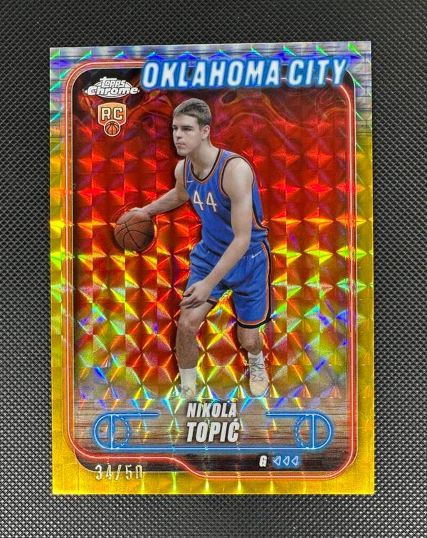 Nikola Topić Rookie /50 Topps Chrome 2024/25 Gold Geometric Refractor #119