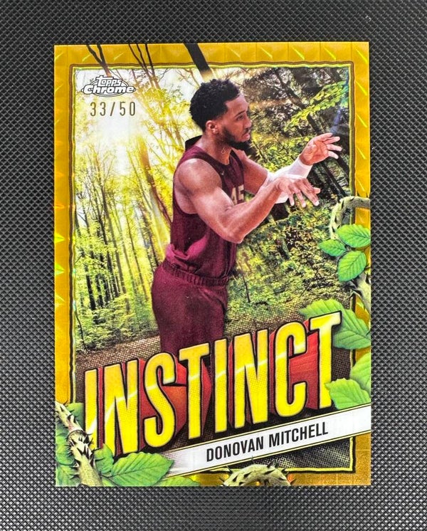 Donovan Mitchell /50 Topps Chrome 2024/25 Instinct- Gold Geometric Refractor #INS-1