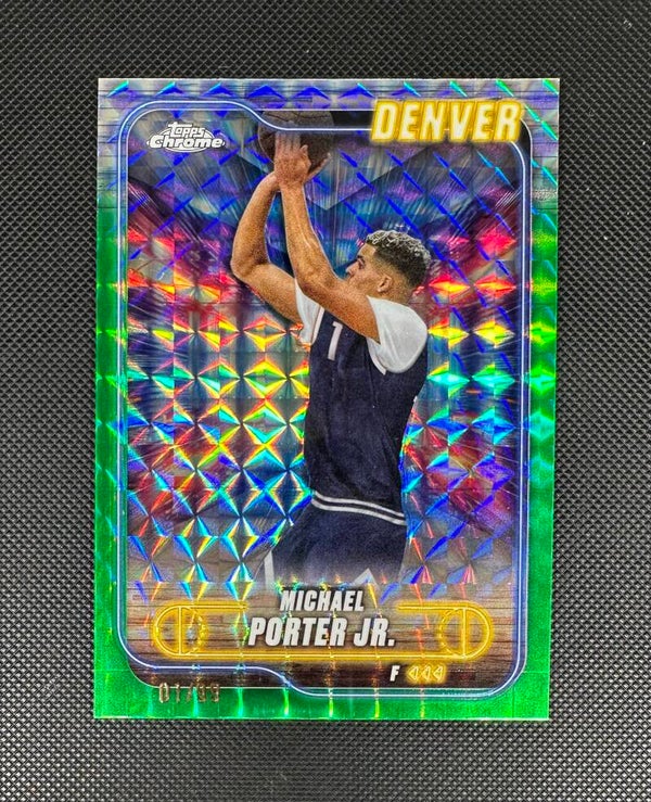 Michael Porter Jr. /99 Topps Chrome 2024/25 Green Geometric Refractor #12