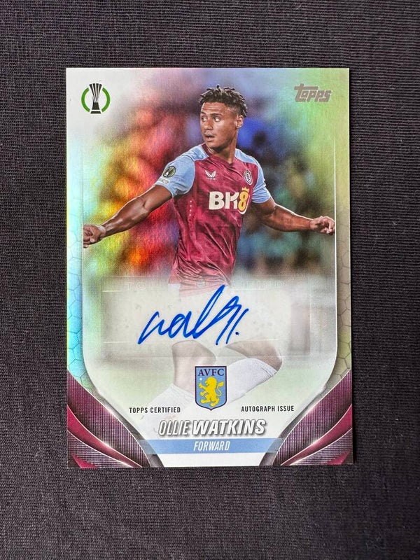 Ollie Watkins Auto Topps UEFA CC 2023/24 Refractor #A-OW