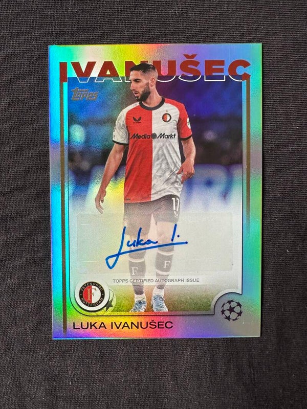 Luka Ivanušec Auto Topps UEFA CC 2024/25 Refractor #A-LI