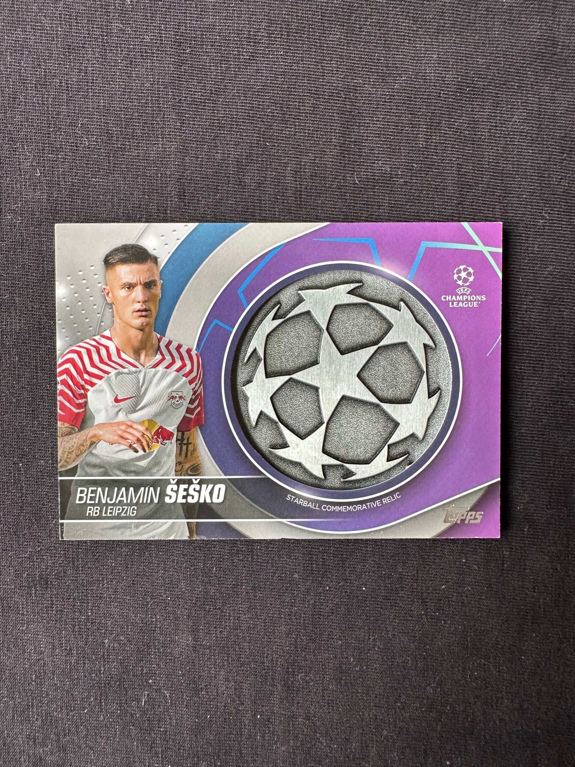 Benjamin Šeško Topps UEFA CC 2023/24 Commemorative Starball Relic #SC-BS